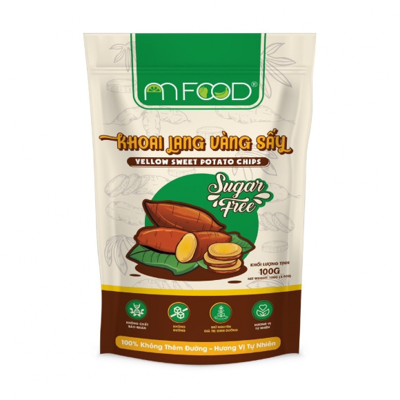 Khoai Lang Vàng Sấy An Food phiên bản Cao Cấp Không đường nguyên miếng giòn rụm