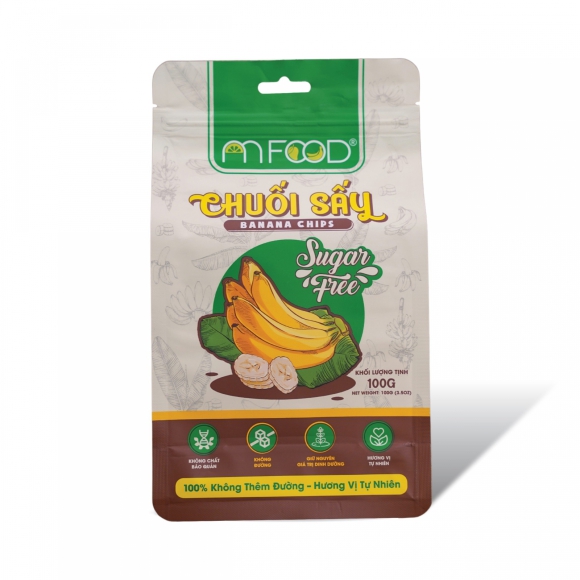 Chuối Sấy An Food phiên Bản Cao Cấp Không đường nguyên miếng giòn rụm