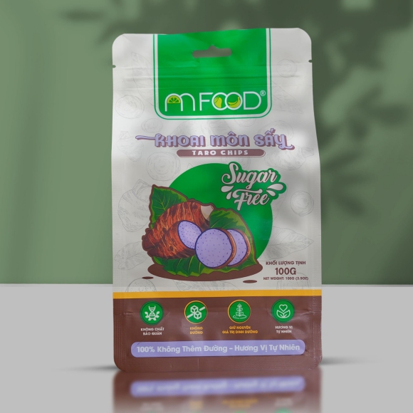 Khoai Môn Sấy An Food phiên bản Cao Cấp Không đường nguyên miếng giòn rụm