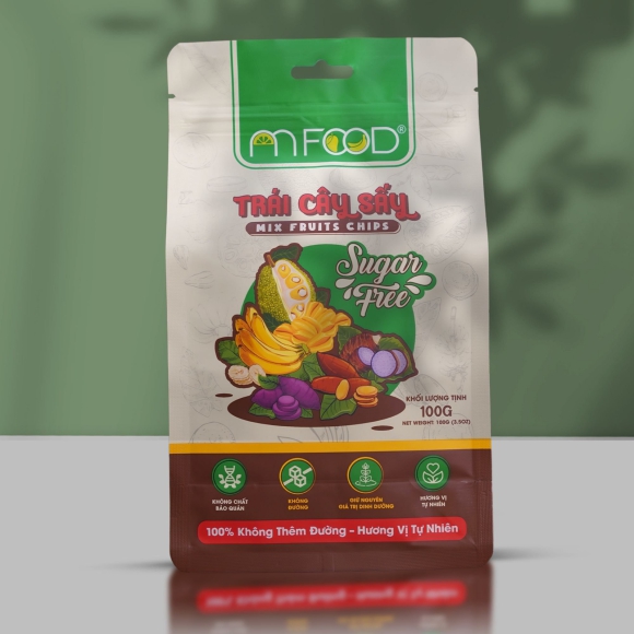 Trái cây Thập Cẩm sấy An Food Không đường nguyên miếng giòn rụm