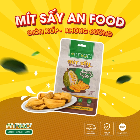 Mít Sấy An Food phiên bản Cao Cấp Không đường nguyên miếng giòn rụm